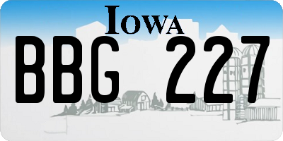 IA license plate BBG227