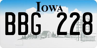 IA license plate BBG228