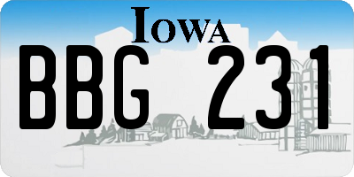 IA license plate BBG231