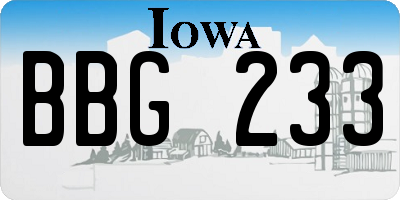 IA license plate BBG233