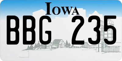 IA license plate BBG235