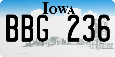 IA license plate BBG236