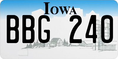 IA license plate BBG240