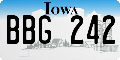 IA license plate BBG242