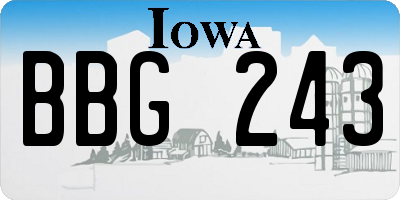 IA license plate BBG243
