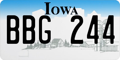 IA license plate BBG244
