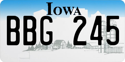 IA license plate BBG245