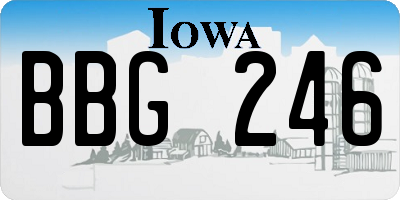 IA license plate BBG246