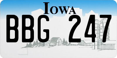 IA license plate BBG247