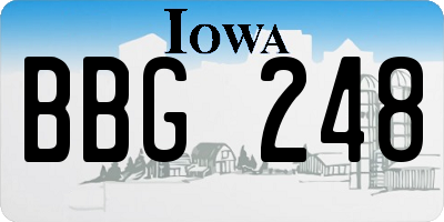 IA license plate BBG248