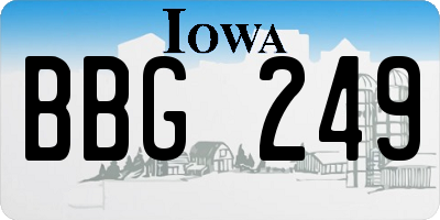 IA license plate BBG249
