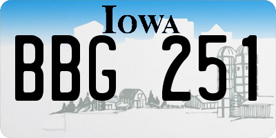 IA license plate BBG251