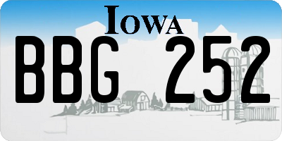 IA license plate BBG252