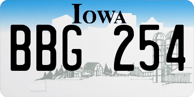 IA license plate BBG254