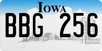 IA license plate BBG256