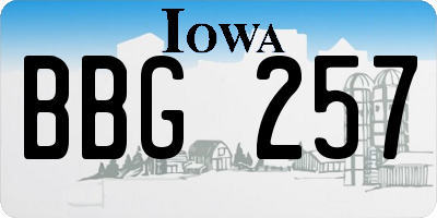 IA license plate BBG257
