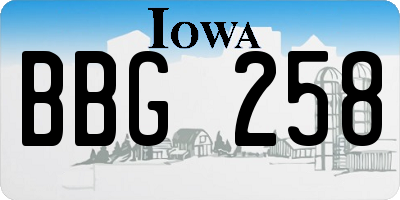 IA license plate BBG258
