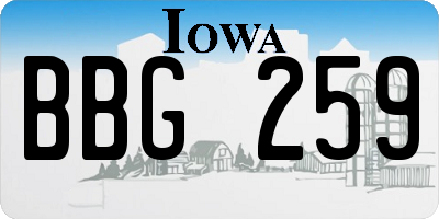 IA license plate BBG259