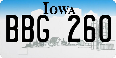 IA license plate BBG260