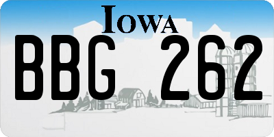 IA license plate BBG262