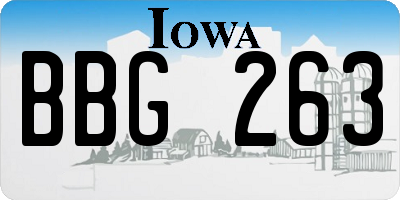 IA license plate BBG263