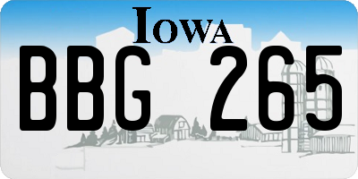 IA license plate BBG265