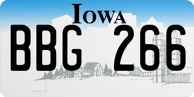 IA license plate BBG266