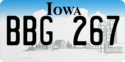 IA license plate BBG267