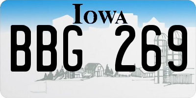 IA license plate BBG269