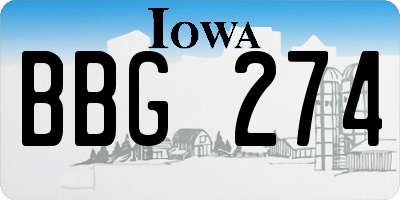 IA license plate BBG274