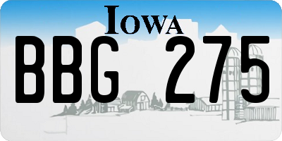 IA license plate BBG275