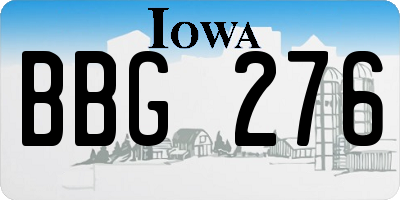 IA license plate BBG276