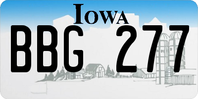 IA license plate BBG277
