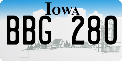 IA license plate BBG280