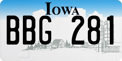 IA license plate BBG281
