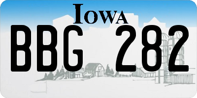 IA license plate BBG282