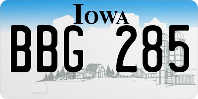 IA license plate BBG285
