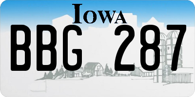 IA license plate BBG287