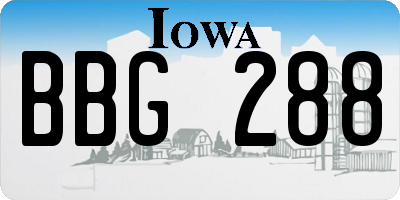 IA license plate BBG288