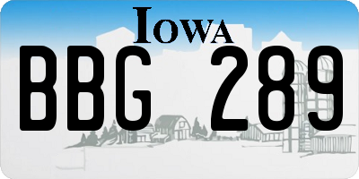 IA license plate BBG289