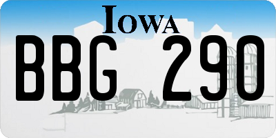 IA license plate BBG290