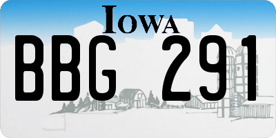 IA license plate BBG291