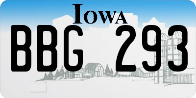 IA license plate BBG293