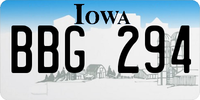 IA license plate BBG294