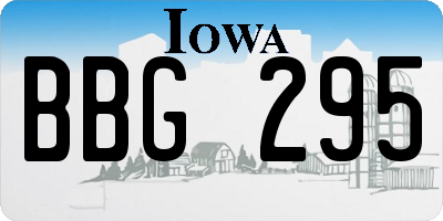 IA license plate BBG295