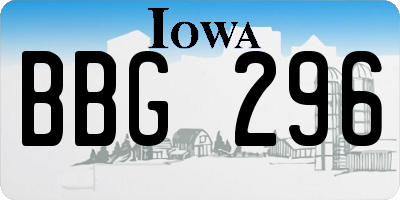 IA license plate BBG296