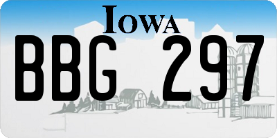 IA license plate BBG297