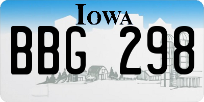 IA license plate BBG298