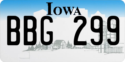 IA license plate BBG299