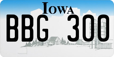IA license plate BBG300